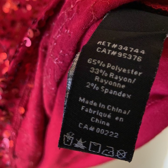 Jessica dark red with sequins t-shirt size XS - Picture 4 of 5